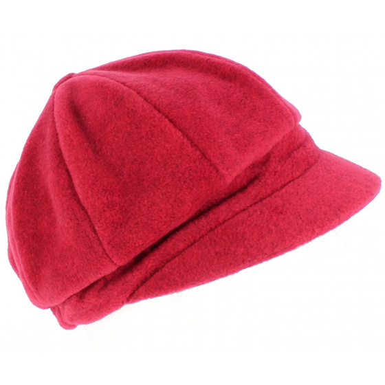 Burgundy Abby fleece newsboy cap - TRACLET