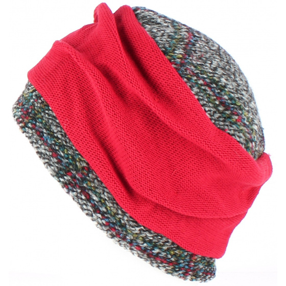 Ethel Red/Gray Wool Toque - Traclet Ethel Red/Gray Wool Toque - Traclet