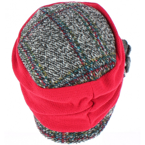 Toque Ethel Laine Rouge / Gris - Traclet Toque Ethel Laine Rouge / Gris - Traclet