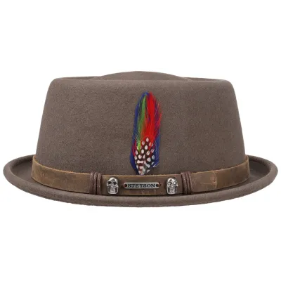 Chapeau Porkpie Lions Woolfelt Marron - Stetson Reference : 136 | Chapellerie Traclet