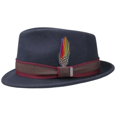 Stetson Navy Wool Felt Ruddy Trilby Hat Reference: 4380 | Traclet Hat Shop