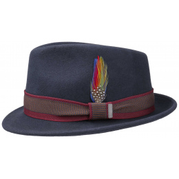 Stetson Navy Wool Felt Ruddy Trilby Hat
