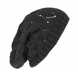 Oversized Cheyenne Black Beanie - Traclet