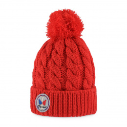 Gstaad Red Pom Pom Beanie - Pipolaki