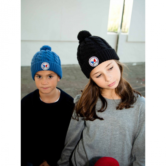 Gray Kids' Pompom Beanie Alpina - Pipolaki