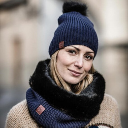 Adalwolf Reversible Blue Snood - Buff