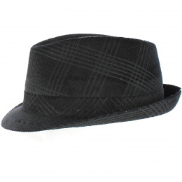 Black Ethan Velvet Trilby Hat -Traclet