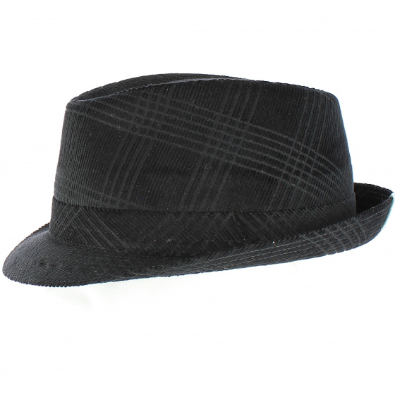 Black Ethan Velvet Trilby Hat -Traclet