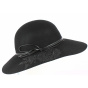 Black Wool Electre Wide-Brimmed Hat - TRACLET