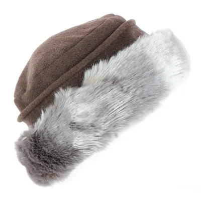 Akilina Faux Fur & Fleece Lined Brown Toque - Traclet Reference: 7673 | Traclet Hat Shop