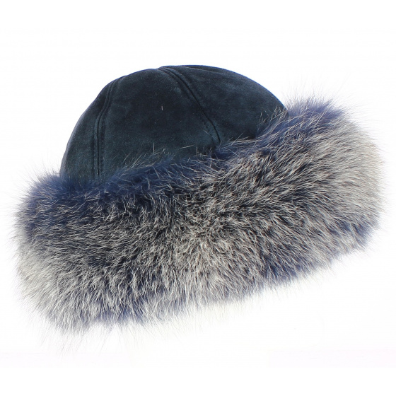 Samara Leather & Fox Fur Hat - Traclet Samara Leather & Fox Fur Hat - Traclet