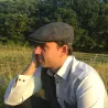 Gray Beret Flat Cap Poitiers Black and Gray Chevron Reference: 8316 | Traclet Hat Shop