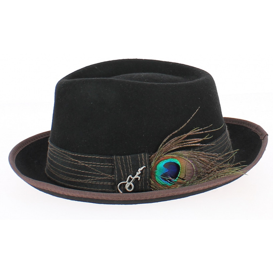 Fedora Hat Clark Black Felt - Carlos Santana