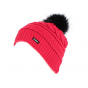 Red Aylin Beanie with Pompom - Eisbär