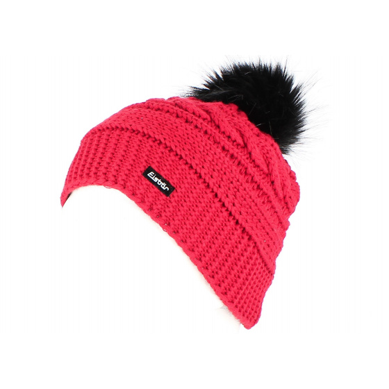 Red Aylin Beanie with Pompom - Eisbär