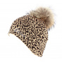 Alicia Wool Fur Pompom Beanie - Eisbär
