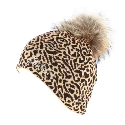 Bonnet Pompon Fourrure Alicia Laine - Eisbär Reference : 7335 | Chapellerie Traclet