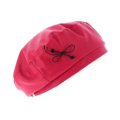 Red Faux Leather Candide Beret - Traclet Reference: 313 | Chapellerie Traclet