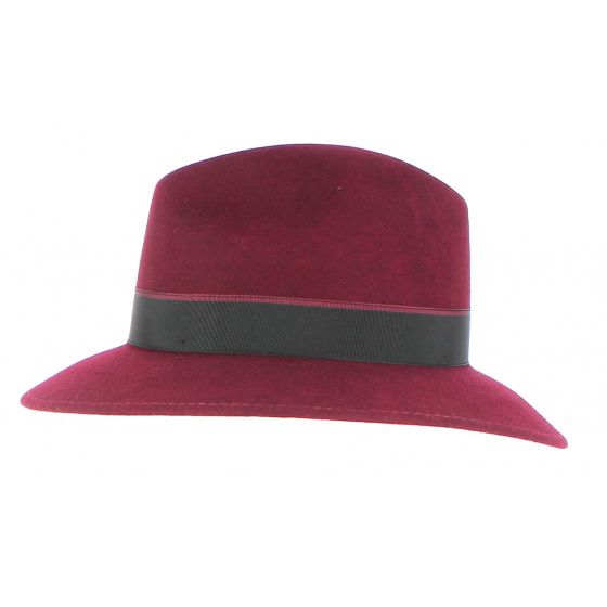 Chapeau Traveller Alberto Feutre Laine Bordeaux - Fléchet