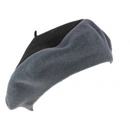 Black and grey Amboise beret - Heritage by Laulhère