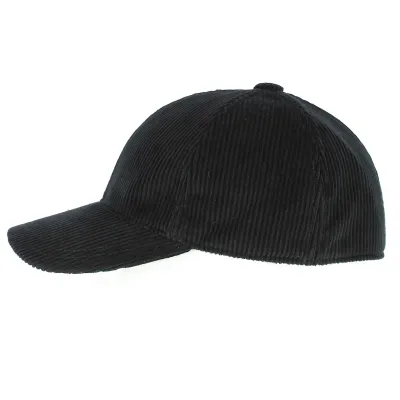 Casquette Baseball Cord Coton Noir - Crambes Reference : 5522 | Chapellerie Traclet