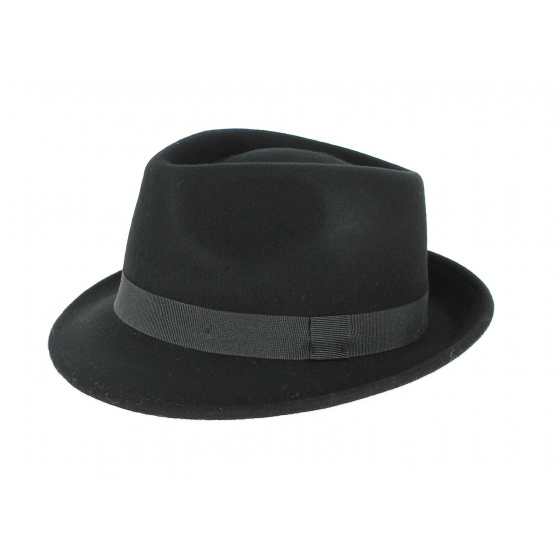 Hector Trilby Hat in Black Wool Felt - Traclet