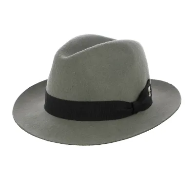 Stuart Fedora Hat in Grey Wool Felt - Fléchet Reference: 8437 | Traclet Hat Shop