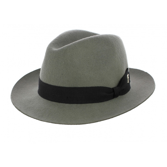 Stuart Fedora Hat in Grey Wool Felt - Fléchet