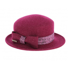 Chapeau Bordeaux Emeline avec imprimé dentelle Rose-Traclet