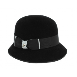 Chapeau Cloche Noir en Feutre Lapin-Fléchet
