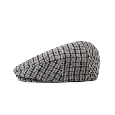Casquette Plate Hooligan Pieds de poule Gris- Brixton Reference : 8498 | Chapellerie Traclet