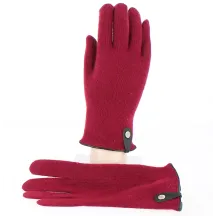 Seville Touch Screen Wool & Cashmere Gloves Burgundy/Black - Traclet Reference: 8512 | Traclet Hat Shop