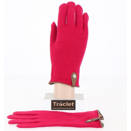 Seville Touch Screen Wool & Cashmere Gloves Red/Brown - Traclet