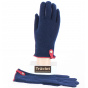 Seville Tactile Gloves Wool & Cashmere Navy/Red - Traclet