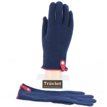 Gants Tactiles Séville Laine & Cachemire Marine/Rouge- Traclet Reference : 8521 | Chapellerie Traclet