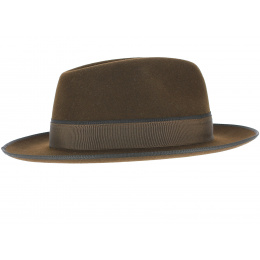 Brown Wool Felt Fedora Hat Isidore - Fléchet