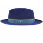 Royal Blue Wool Felt Fedora Hat Isidore - Fléchet