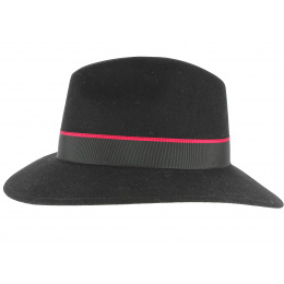 Black Wool Felt Traveller Hat Alberto - Fléchet
