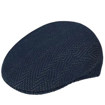 Casquette Herringbone 504 Bleue et Grise-Kangol  Reference : 8525 | Chapellerie Traclet