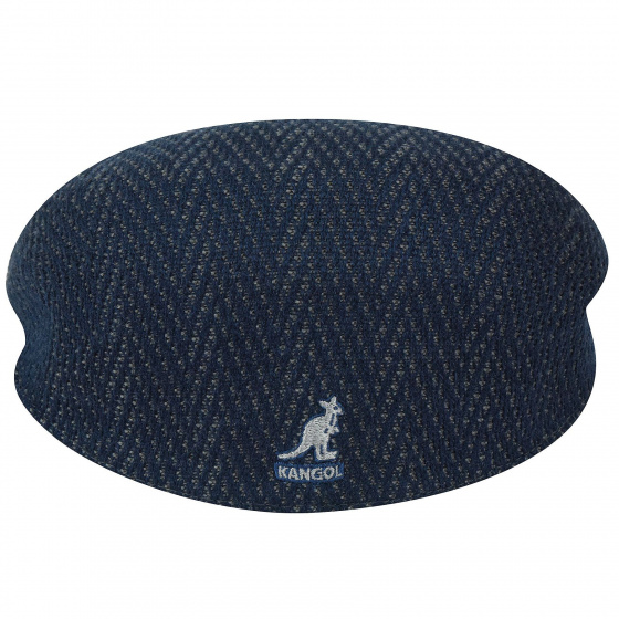 Blue and Gray Herringbone 504 Cap - Kangol