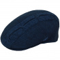 Dark Blue Cable 504 Flat Cap - Kangol