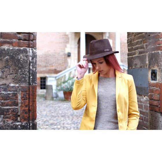 Brown Alcantara Traveller Hat - Crambes