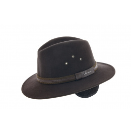 Chapeau Traveller Mac Eye Cache-Oreilles Feutre Laine Marron - Herman 