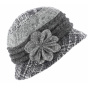Cloche Hat Lucie Grey Wool - Traclet