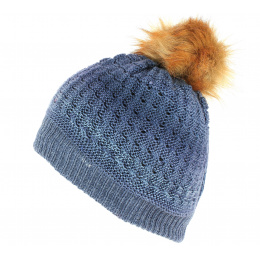 Blue Marie Pom Pom Beanie - Traclet