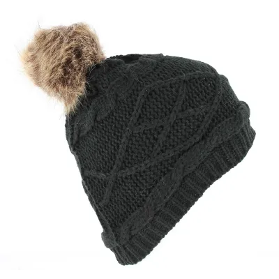 Bonnet A Pompon Victoria Noir - Traclet- Boutique Traclet Reference : 5954 | Chapellerie Traclet