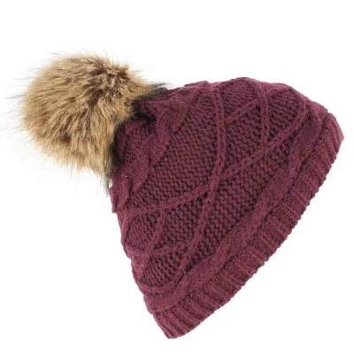 Bonnet A Pompon Victoria Bordeaux- Traclet Reference : 5014 | Chapellerie Traclet