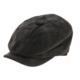 Chocolate Leather Hatteras Newsboy Cap - Aussie Apparel