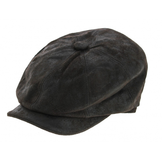 Chocolate Leather Hatteras Newsboy Cap - Aussie Apparel