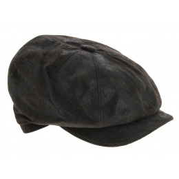 Chocolate Leather Hatteras Newsboy Cap - Aussie Apparel